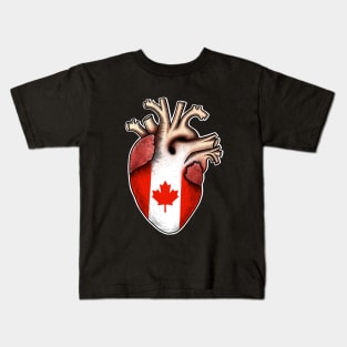 I love Canada,human heart anatomy ,I love my heart Kids T-Shirt